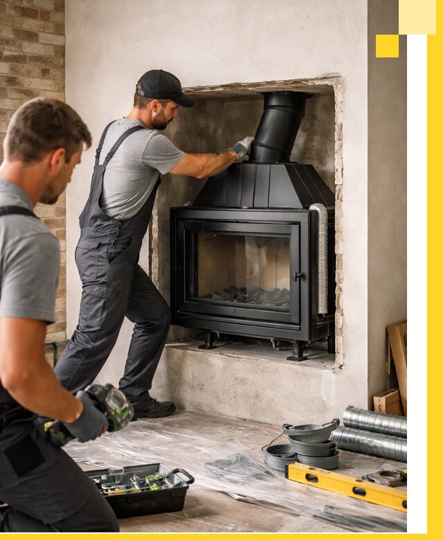 Установка каминных топок в Кинешме: монтаж, подключение