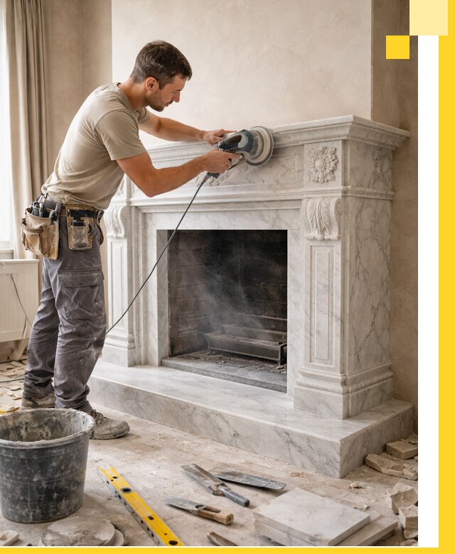 Изготовление и установка мраморных каминов в Кинешме под ключ