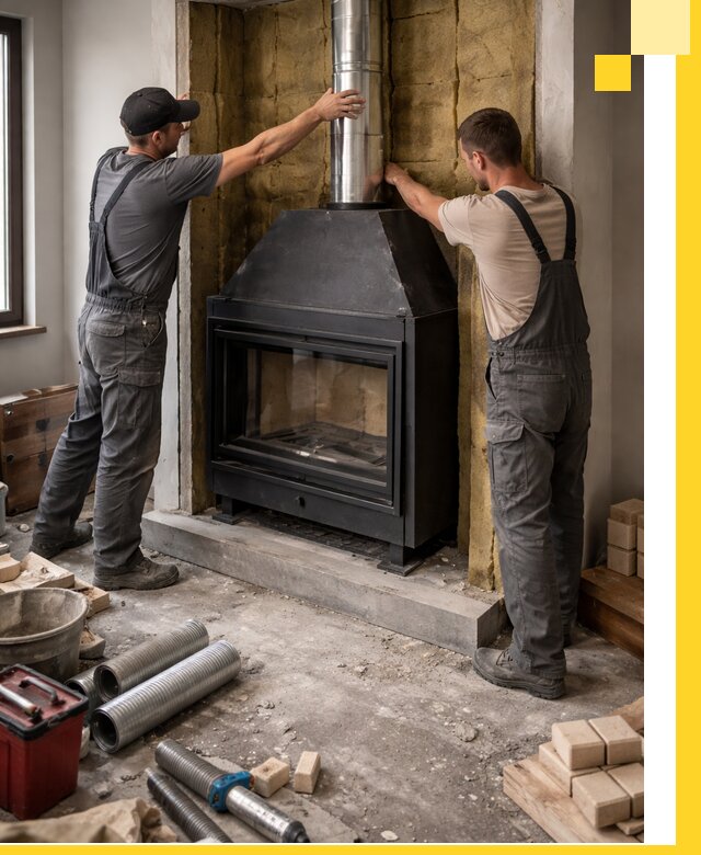 Изготовление и монтаж закрытых каминов в Кинешме под ключ