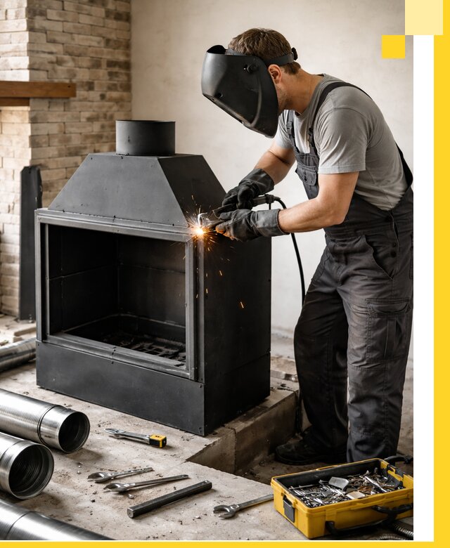 Продажа и установка металлических каминов в Кинешме под ключ