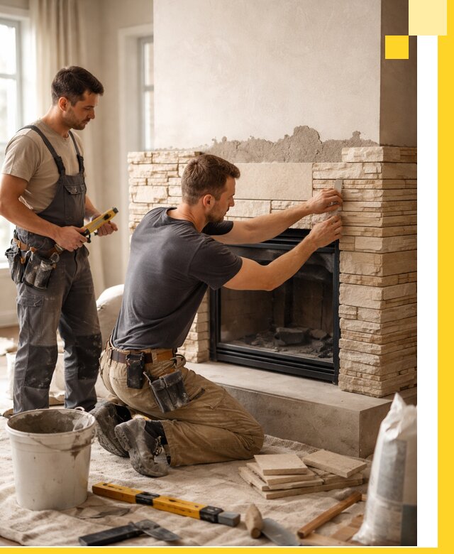 Установка и монтаж каминов для загородного дома в Кинешме