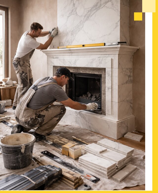 Отделка каминов в Кинешме качественные облицовочные работы