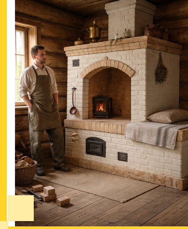 Русские печи с лежанкой под ключ в Кинешме от 151605 р. ЭриданКнш