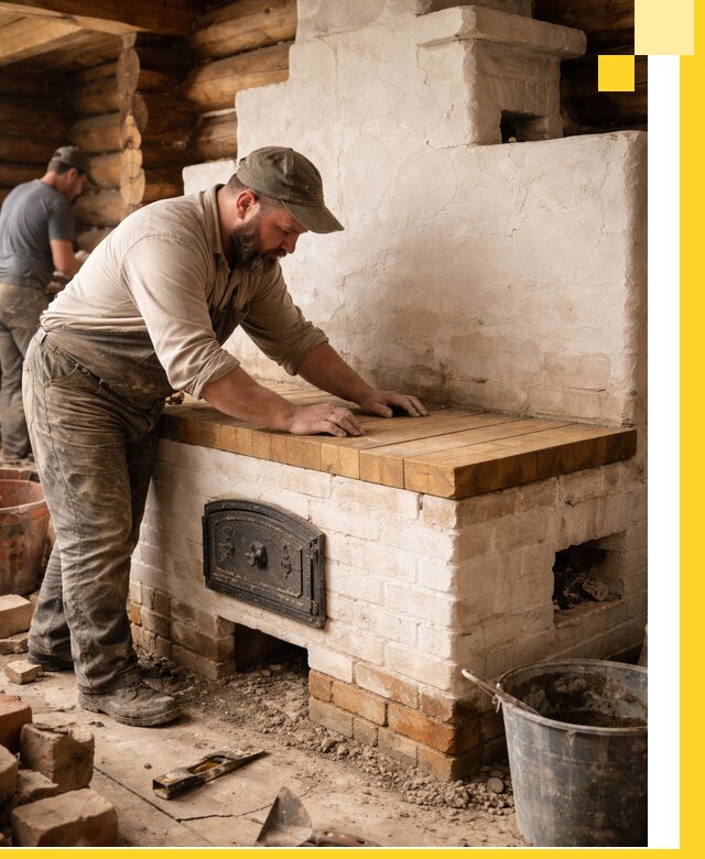 Проектирование и установка русской печи с лежанкой в Кинешме