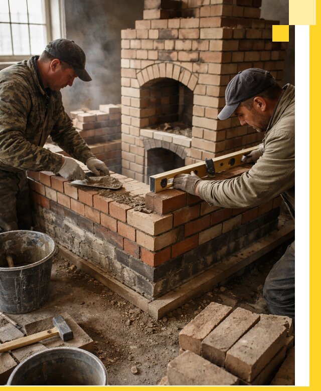 Изготовление и монтаж печей и каминов из кирпича в Кинешме