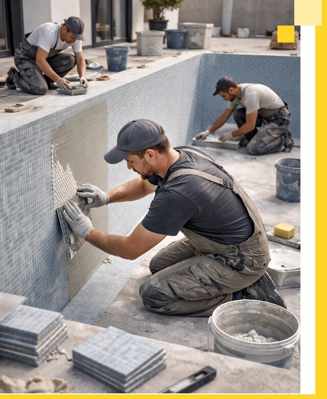 Облицовка бассейнов в Кинешме плитка мозаика гидроизоляция