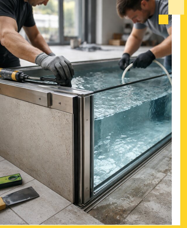 Проектирование и монтаж стеклянных бассейнов в Кинешме