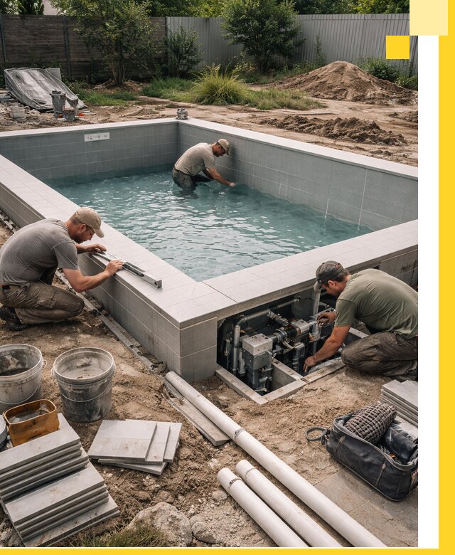 Строительство и монтаж бассейнов для дачи под ключ в Кинешме