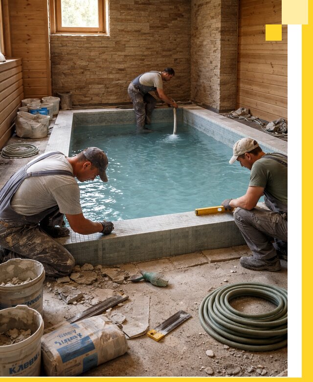 Проектирование и строительство бассейнов для бани в Кинешме