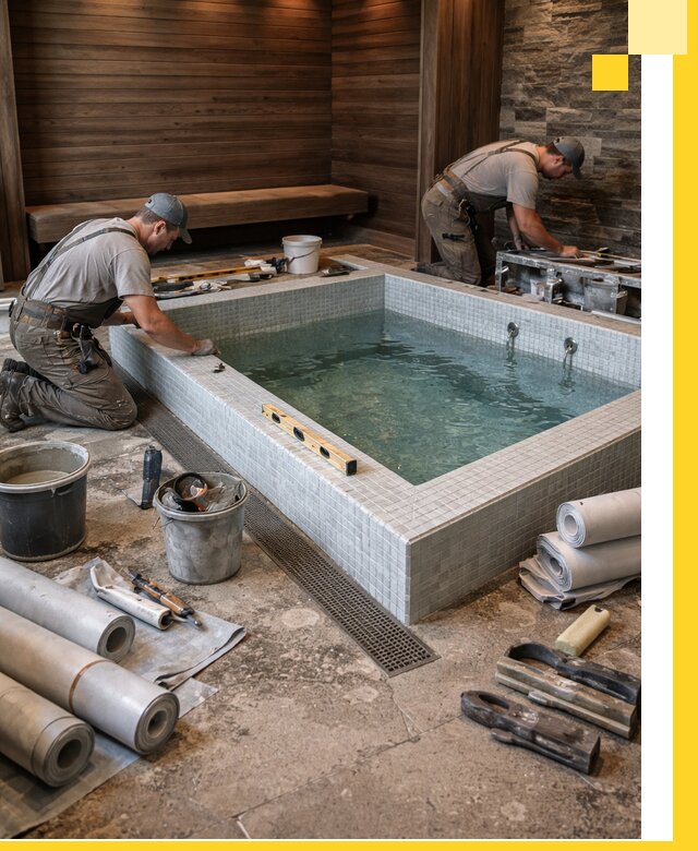 Установка и строительство бассейнов для сауны в Кинешме