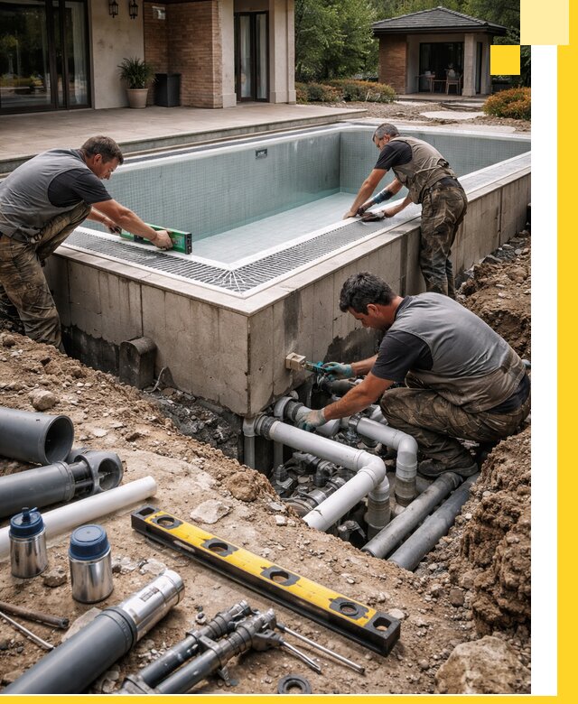 Строительство переливных бассейнов в Кинешме под ключ