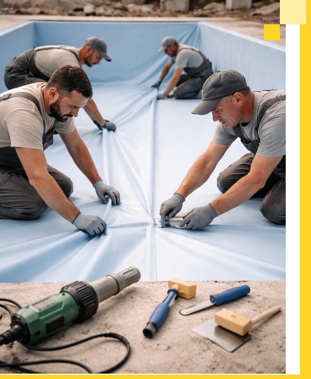 ПВХ пленка для бассейнов с монтажом и гарантией в Кинешме