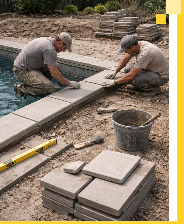Установка и изготовление копингового камня для бассейнов в Кинешме