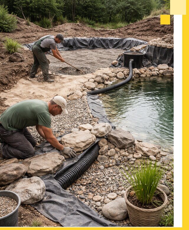 Строительство природных бассейнов и озер в Кинешме под ключ