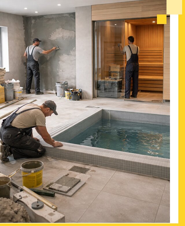 Проектирование и строительство сауны с бассейном в Кинешме