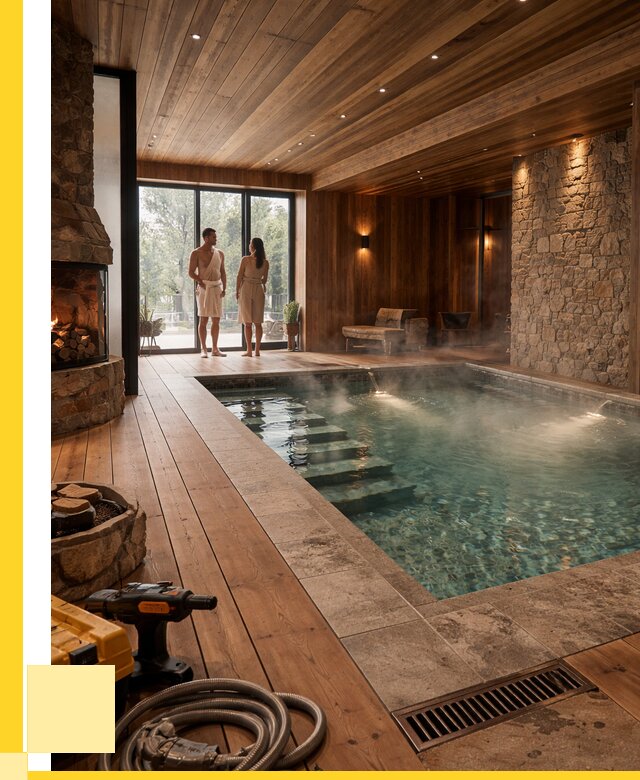 Проекты бань с бассейном под ключ в Кинешме от 75803 р., ЭриданКнш