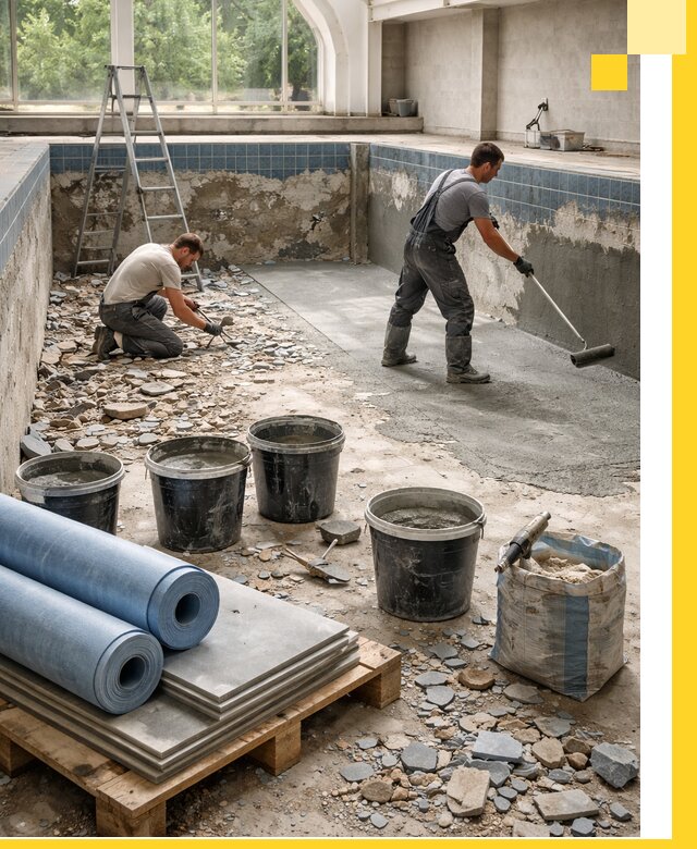 Реконструкция бассейнов в Кинешме: ремонт, гидроизоляция