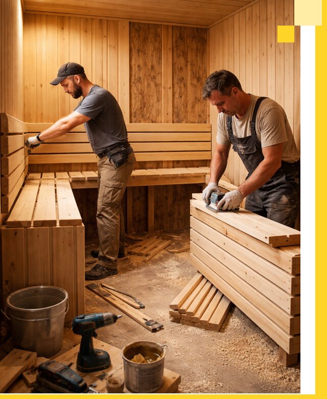 Профессиональный комплексный ремонт саун под ключ в Кинешме