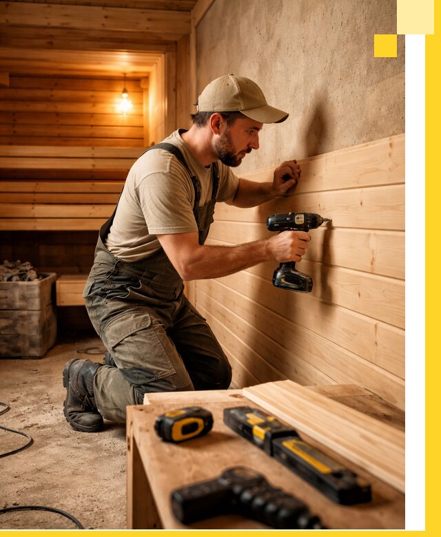 Профессиональная внутренняя отделка бани в Кинешме под ключ