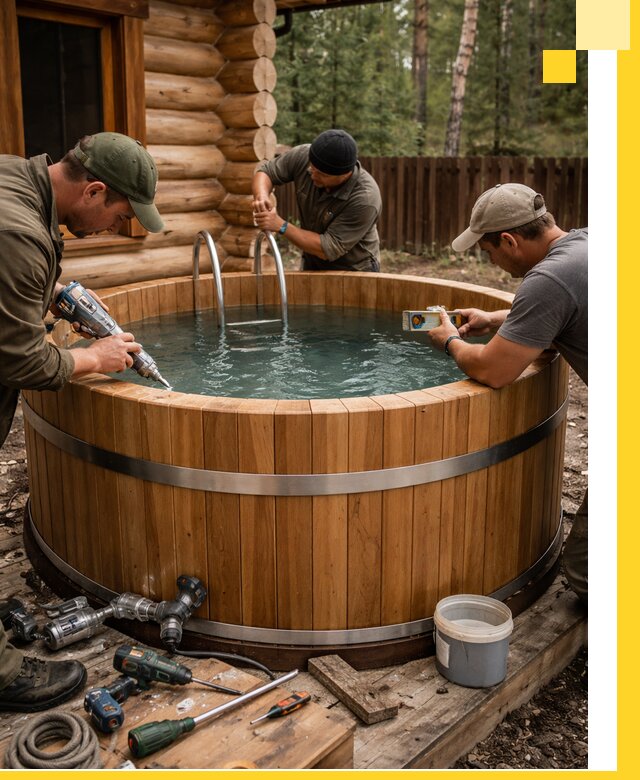 Строительство бань с купелью под ключ и отделкой в Кинешме