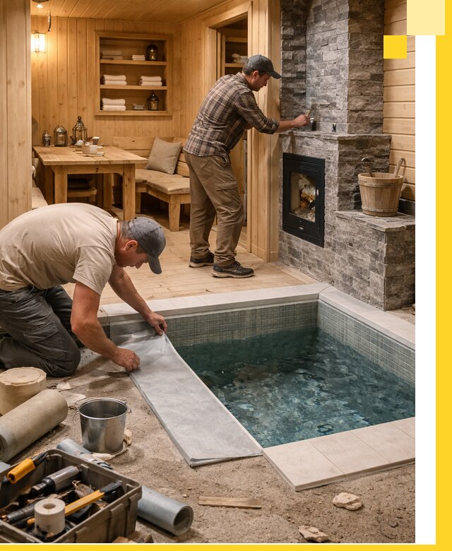 Строительство бань с комнатой отдыха под ключ в Кинешме