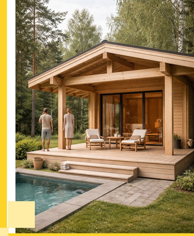 Бани с террасой под ключ в Кинешме от 606420 р. | ЭриданКнш