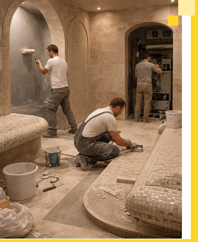 Строительство бани с хамамом и бассейном под ключ в Кинешме