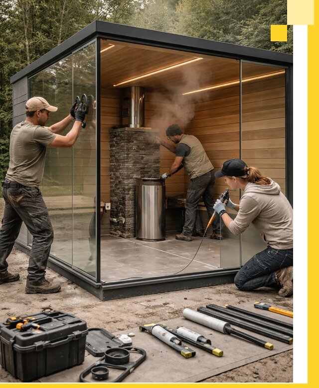 Проектирование и строительство стеклянных бань в Кинешме