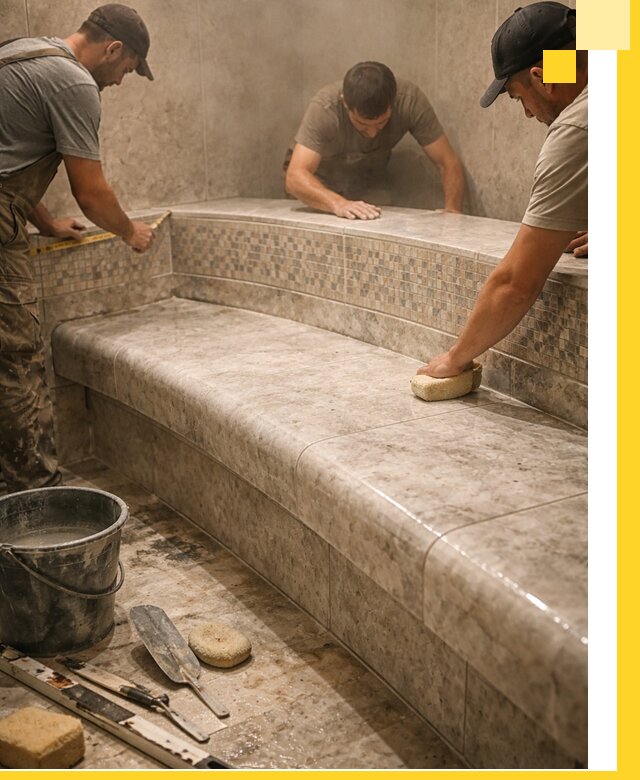 Изготовление и установка сидений для хамама в Кинешме